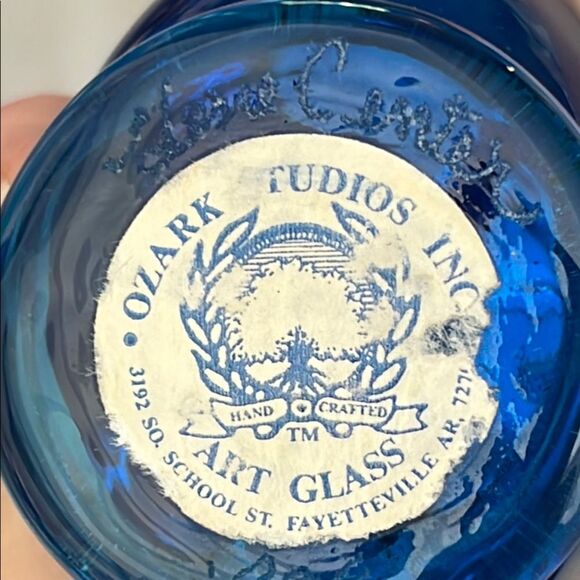 Ozark Studios Handblown Blue Bird Signed & Dated 1989 Made In USA - Picture 3 of 6